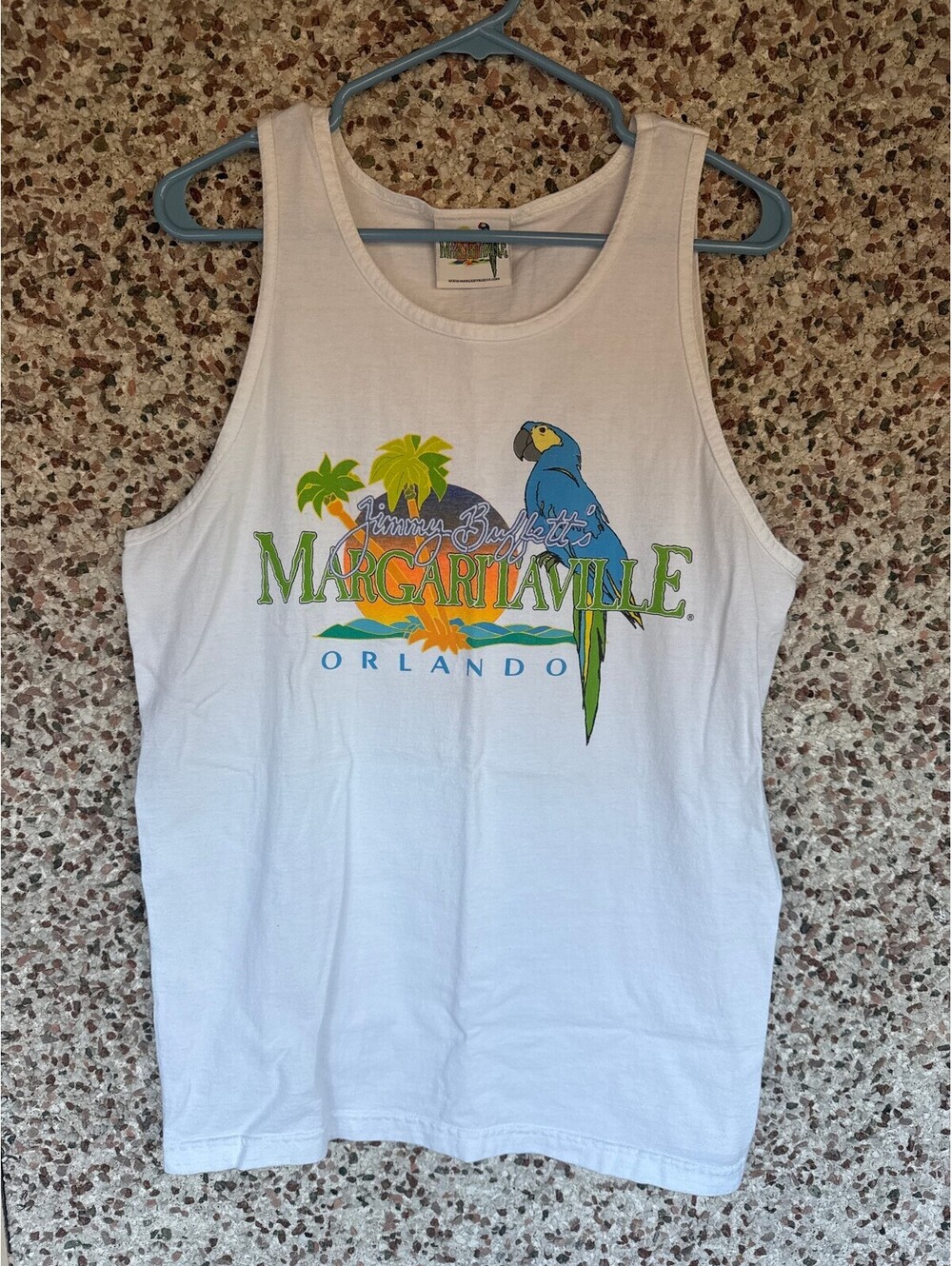 Margaritaville Orlando Tank Top Jimmy Buffett Parrot Graphic Sz Large